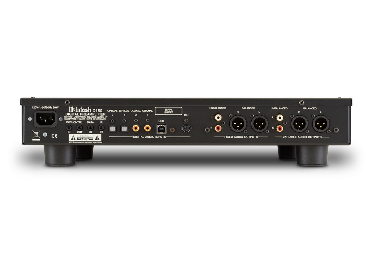 D150 支援 DSD128，備有 DIN 輸入可接 MCT450